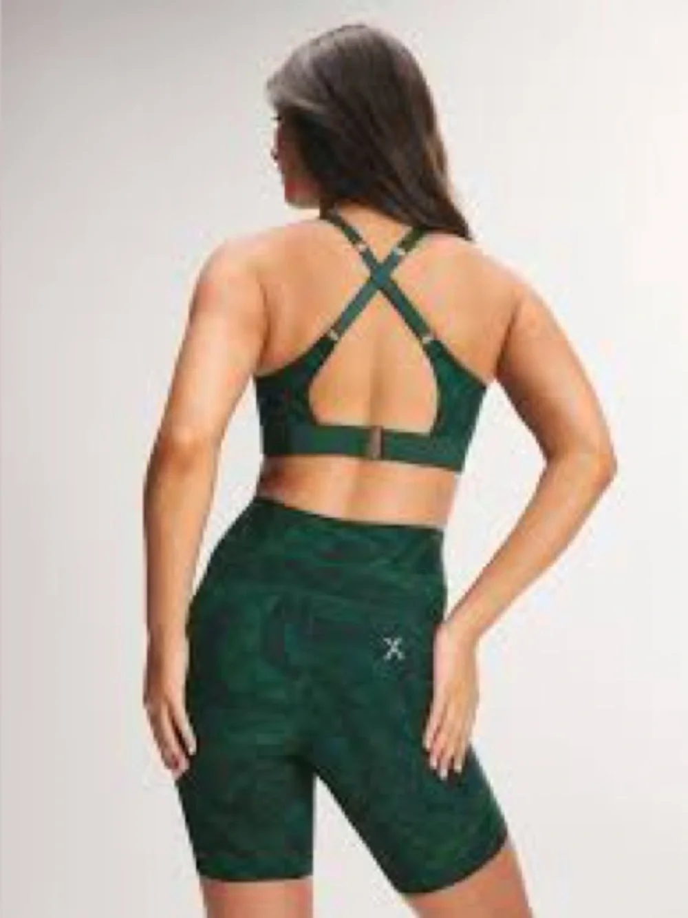 Savage X Fenty COOL CURVES HIGH-IMPACT ZIP-UP SPORTS BRA Midnight Green x Swirl - Picture 3 of 3